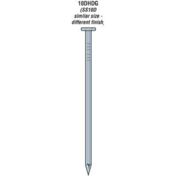 Common Nail, 3 in L, 10D, Hot Dipped Galvanized Finish, Simpson Strong-Tie, Mfr#: 10DHDG-R